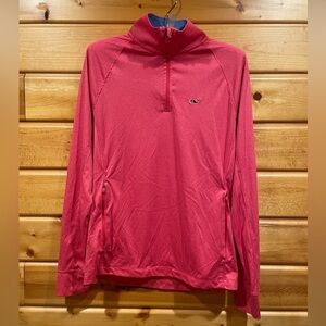 Vineyard Vines Coral Men’s Performance Quarter-Zip Pullover Size Small